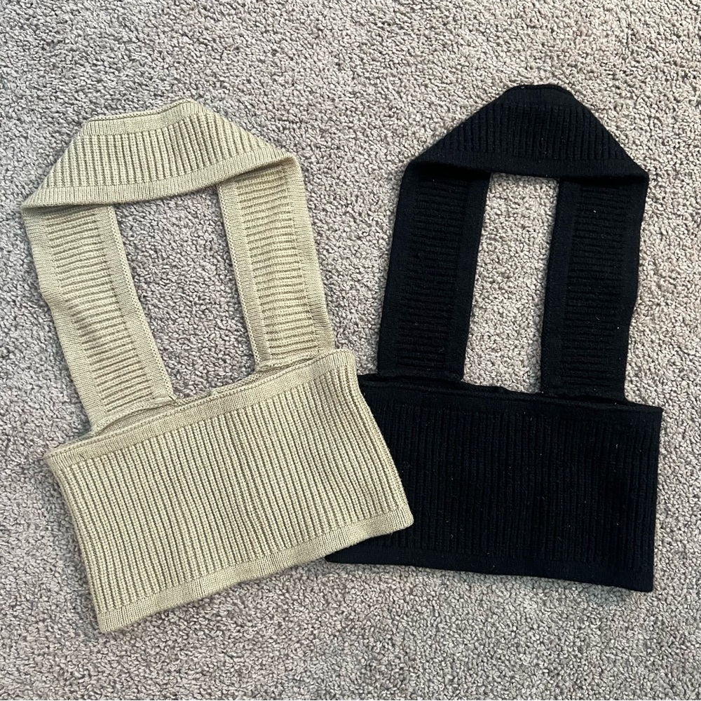 Knit Choker Bandeau Top Bundle (Green + Black!)